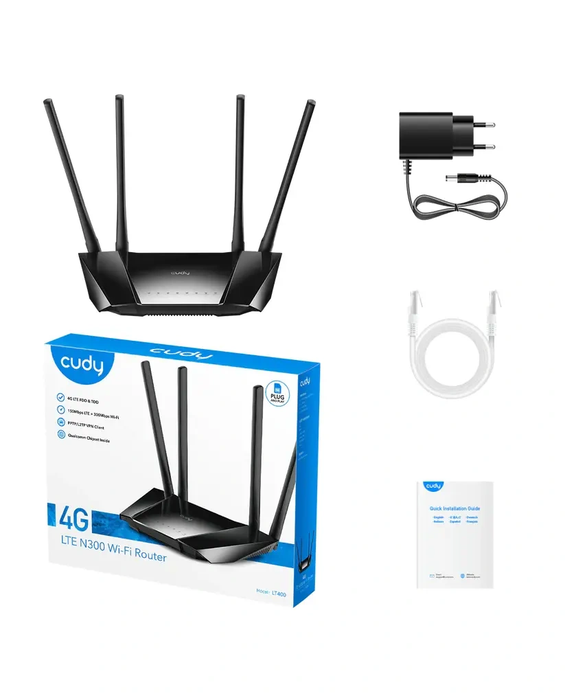 როუტერი LT400_EU, 4G LTE Cat.4 N300 WiFi Router - 3